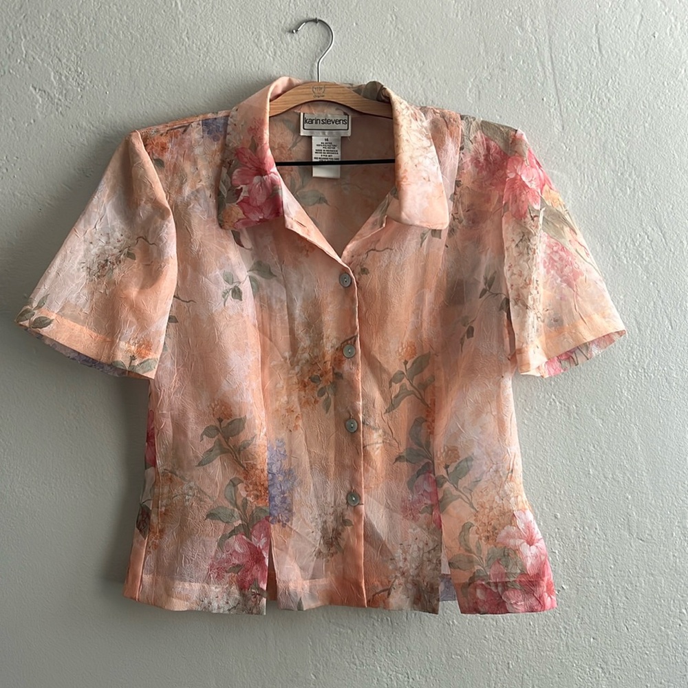 Karin Stevens Floral Blouse